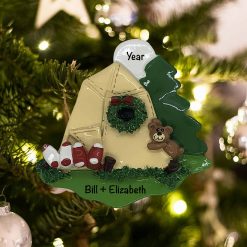 Personalized Camping Tent Christmas Ornament