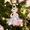 Personalized Pink Dress with Blue Birds Christmas Ornament
