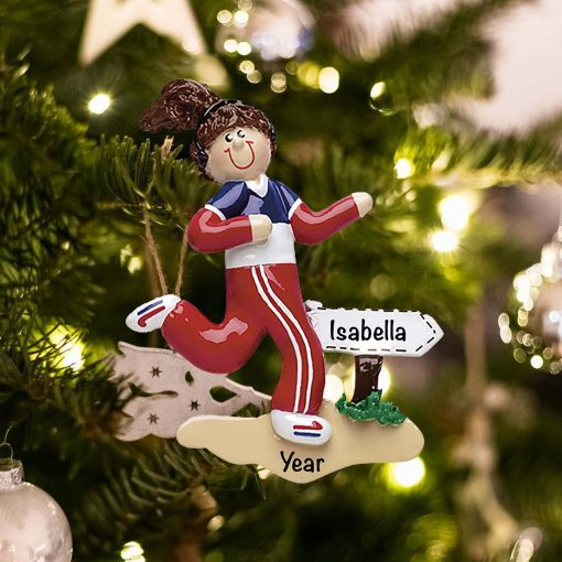 Personalized Runner Girl Christmas Ornament