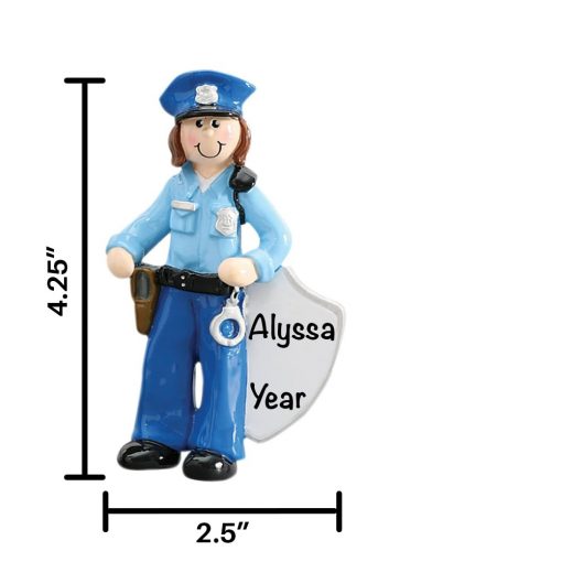 Policewoman Personalized Christmas Ornament