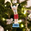 Personalized Swimmer Boy Platform Christmas Ornament