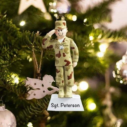 Personalized US Army Christmas Ornament