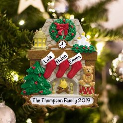 Personalized Stockings Family of 3 Christmas Ornament