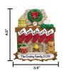 Fireplace Family of 5 Personalized Christmas Ornament