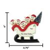 Sleigh Family of 5 Personalized Christmas Ornament