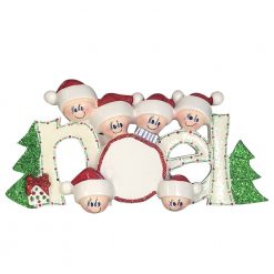 Noel Family of 6 Personalized Christmas Ornament - Blank