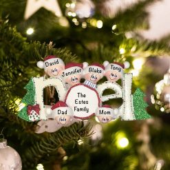 Personalized Noel Family of 6 Christmas Ornament