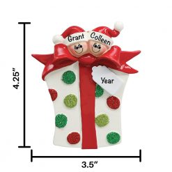 Gift Box Couple Personalized Christmas Ornament