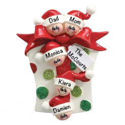 Gift Family of 5 Personalized Christmas Ornament