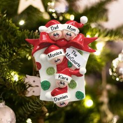 Personalized Gift Box Family of 5 Christmas Ornament