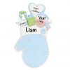 Baby's 1st Christmas Blue Prince Mitten Personalized Christmas Ornament - Blank