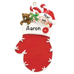 Red Mitten Elf Personalized Christmas Ornament