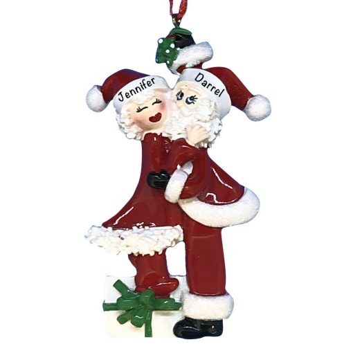 Mr and Mrs Claus Couple Personalized Christmas Ornament