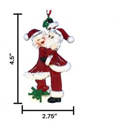 Mr and Mrs Clause Personalized Christmas Ornament