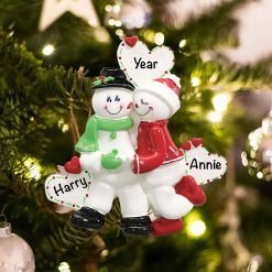 Personalized Snowman Love Couple Christmas Ornament