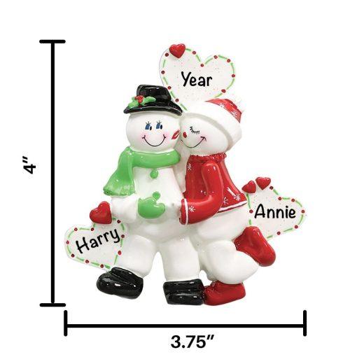 Snow Sweethearts Personalized Christmas Ornament