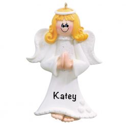 Angel Blonde Personalized Christmas Ornament