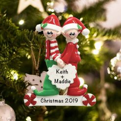 Personalized Santa Helper Couple Christmas Ornament