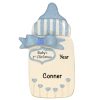 Baby's 1st Christmas Blue Bottle Personalized Christmas Ornament