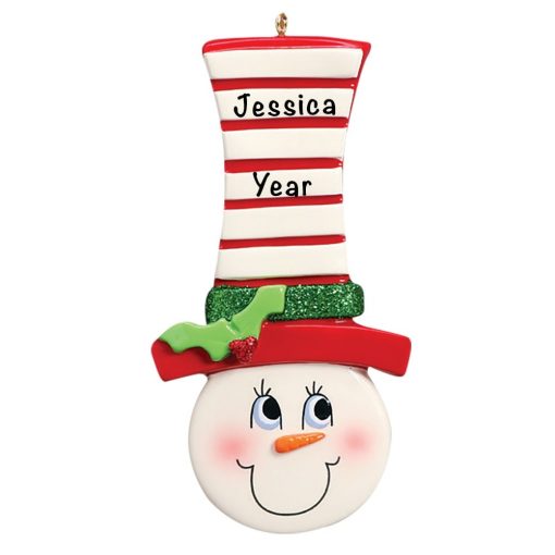 Snowman Top Hat Personalized Christmas Ornament