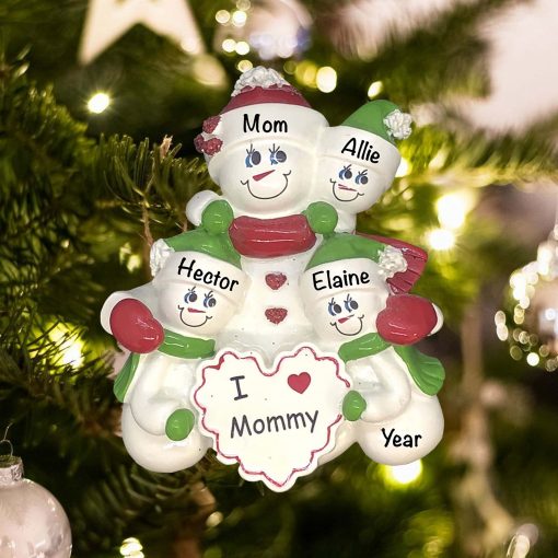 Personalized I Love Mommy 3 Children Christmas Ornament