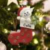 Personalized Cat in Stocking Christmas Ornament