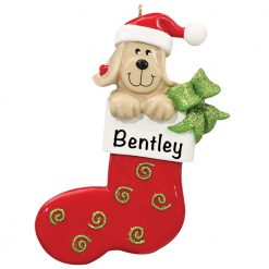 Dog In Stocking Personalized Christmas Ornament