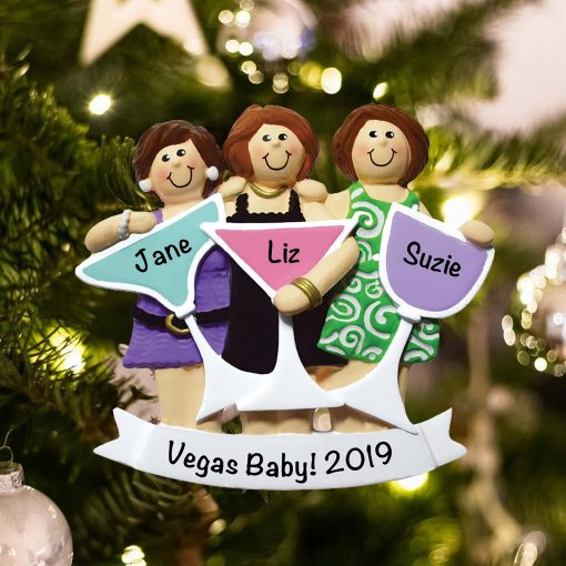 Personalized Girls Night Out 3 Christmas Ornament