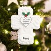 Personalized In Our Hearts Forever White Cross Christmas Ornament
