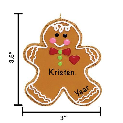 Gingerbread Man Cookie Personalized Christmas Ornament