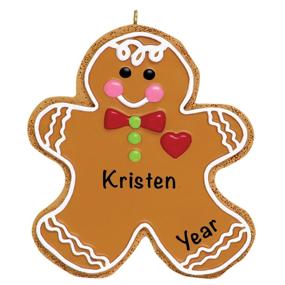 Gingerbread Man Cookie Personalized Christmas Ornament