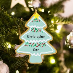 Personalized Gingerbread Christmas Tree Christmas Ornament