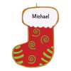 Gingerbread Christmas Stocking Personalized Christmas Ornament