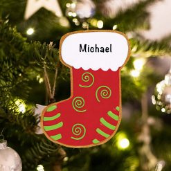 Personalized Gingerbread Stocking Christmas Ornament