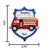 Fire Truck Embelem Personalized Christmas Ornament