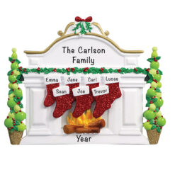 Personalized Mantle Family of 7 Table Top Personalized Christmas Ornament