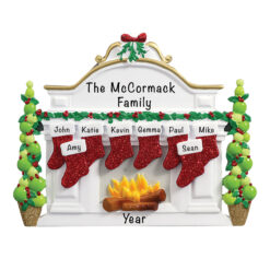 Personalized Mantle Family of 8 Table Top Personalized Christmas Ornament