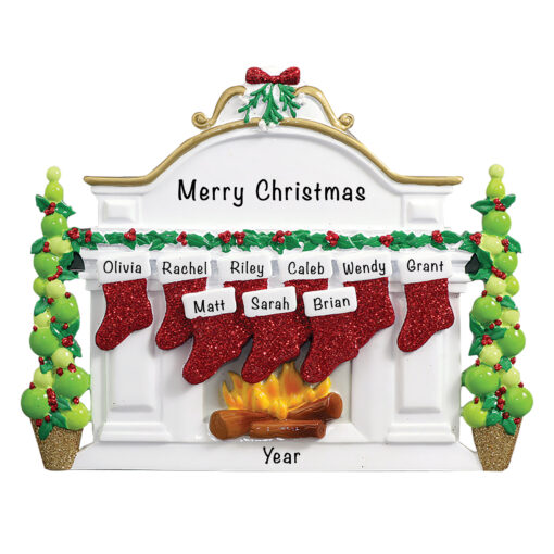 Mantle Family of 9 Table Top Personalized Christmas Ornament - Christmas Gift