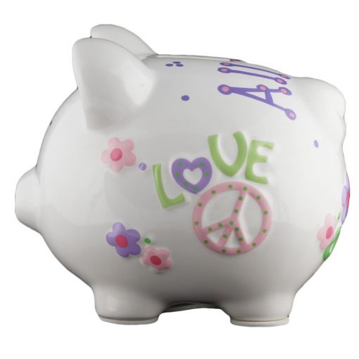 Peace & Love Piggy Bank - Small