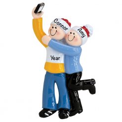 Selfie Couple Personalized Christmas Ornament