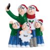 Selfie Family of 5 Personalized Christmas Ornament