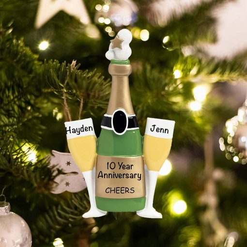 Personalized Cheers Champagne Christmas Ornament