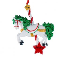Carousel Horse Carnival Personalized Christmas Ornament