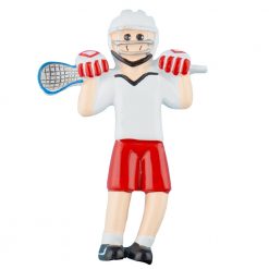Lacrosse Player Personalized Christmas Ornament - Blank