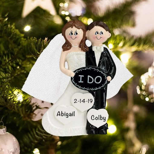 Personalized I Do Married Christmas Ornament