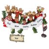 Moose Family of 5 Personalized Christmas Ornament
