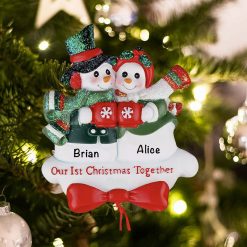 Personalized Snow Couple 1st Christmas Together Christmas Ornament