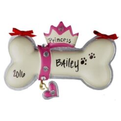 Princess Dog Bone Christmas Ornament