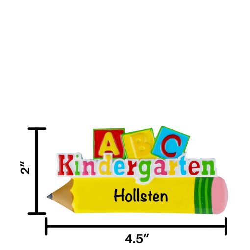 Kindgergarten Pencil Personalized Christmas Ornament