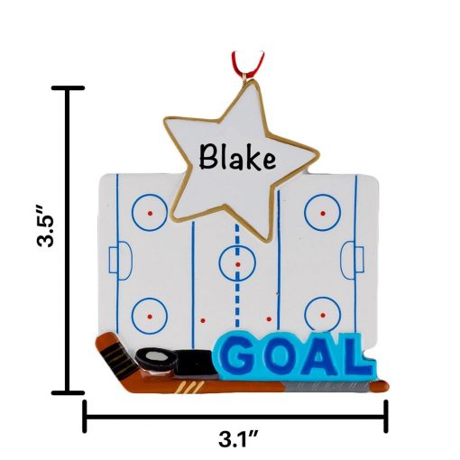 Hockey Goal Personalized Christmas Ornament